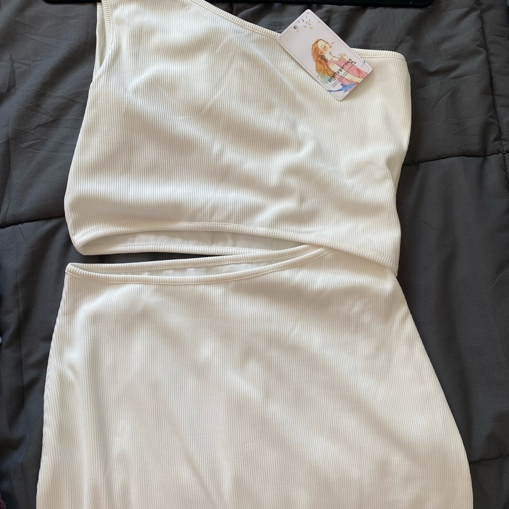 Cream One-Shoulder Bodycon Dress for Brides
